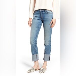 Hudson Tally Deep Cuff Crop Skinny Jean With Reverie Denim